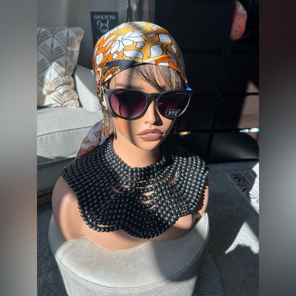 ✨NEW Ellen Tracy Orange and Pink Floral faux silk Scarf - Picture 12 of 12